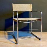 Modernist chair in metal and canvas 1970