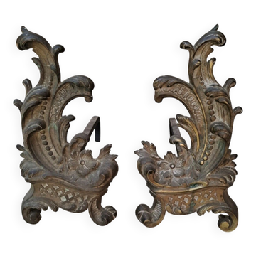 Paire de chenets en bronze