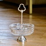 1950s crystal and silver-plated metal bowl/basket
