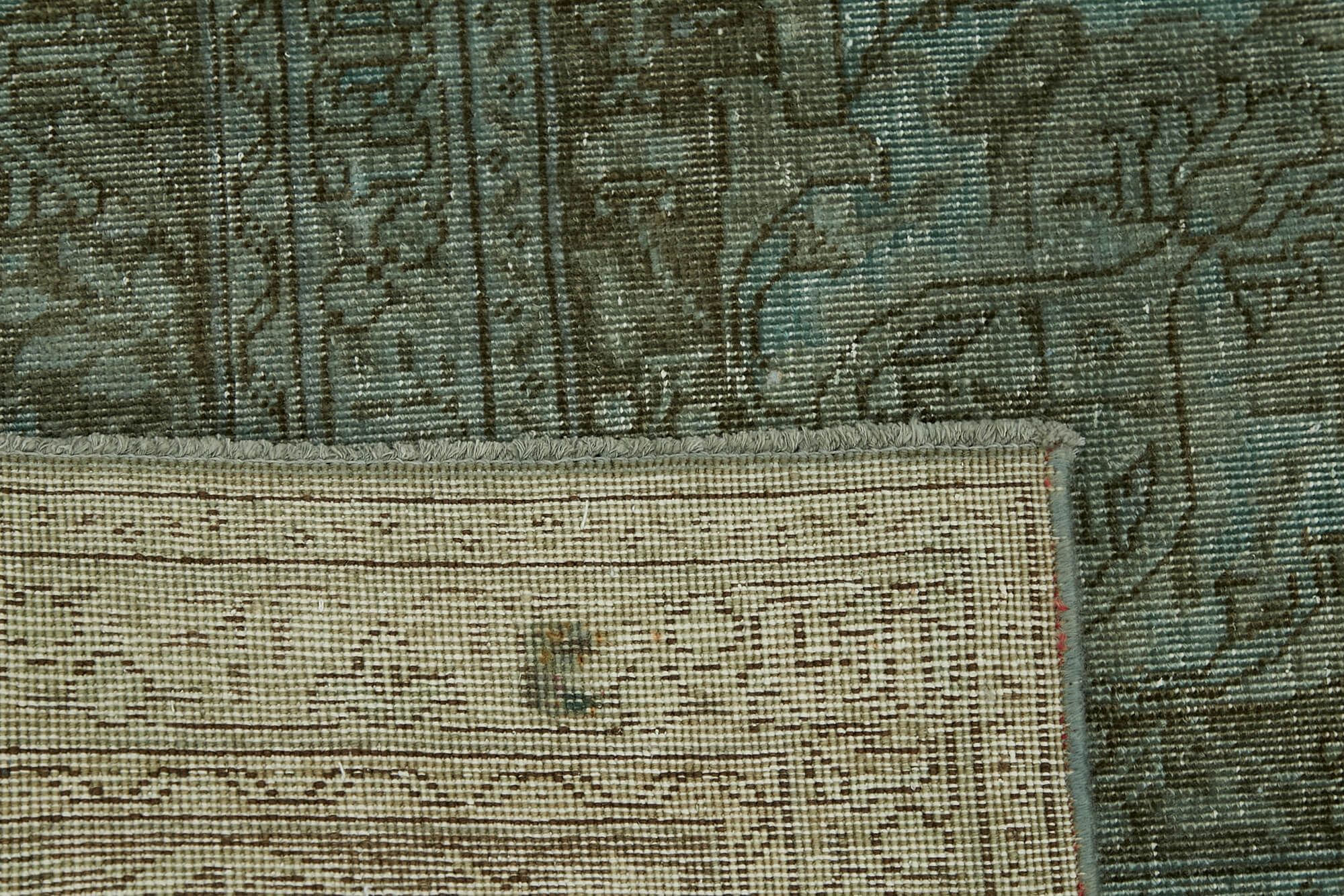 Hand-knotted anatolian antique 1970s 246 cm x 349 cm blue wool carpet