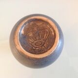 Vase soliflore en ceramique grise et bleue par KHL vintage années 60-70