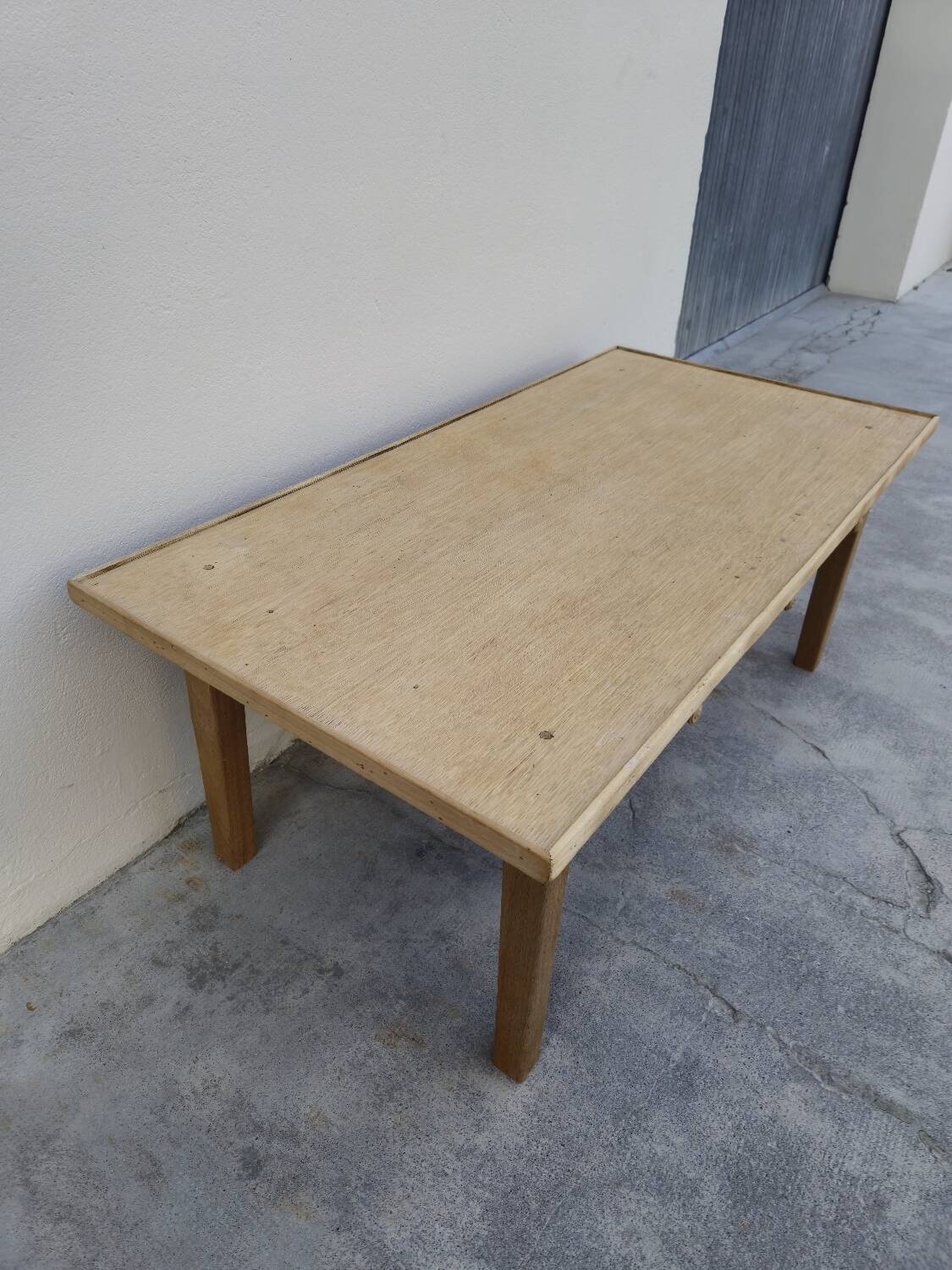 Rustic farmhouse coffee table in solid oak Aerogommer - 1m18.5