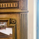 Antique bevelled mirror Farrow and Ball "Green Bancha"