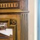 Antique bevelled mirror Farrow and Ball "Green Bancha"