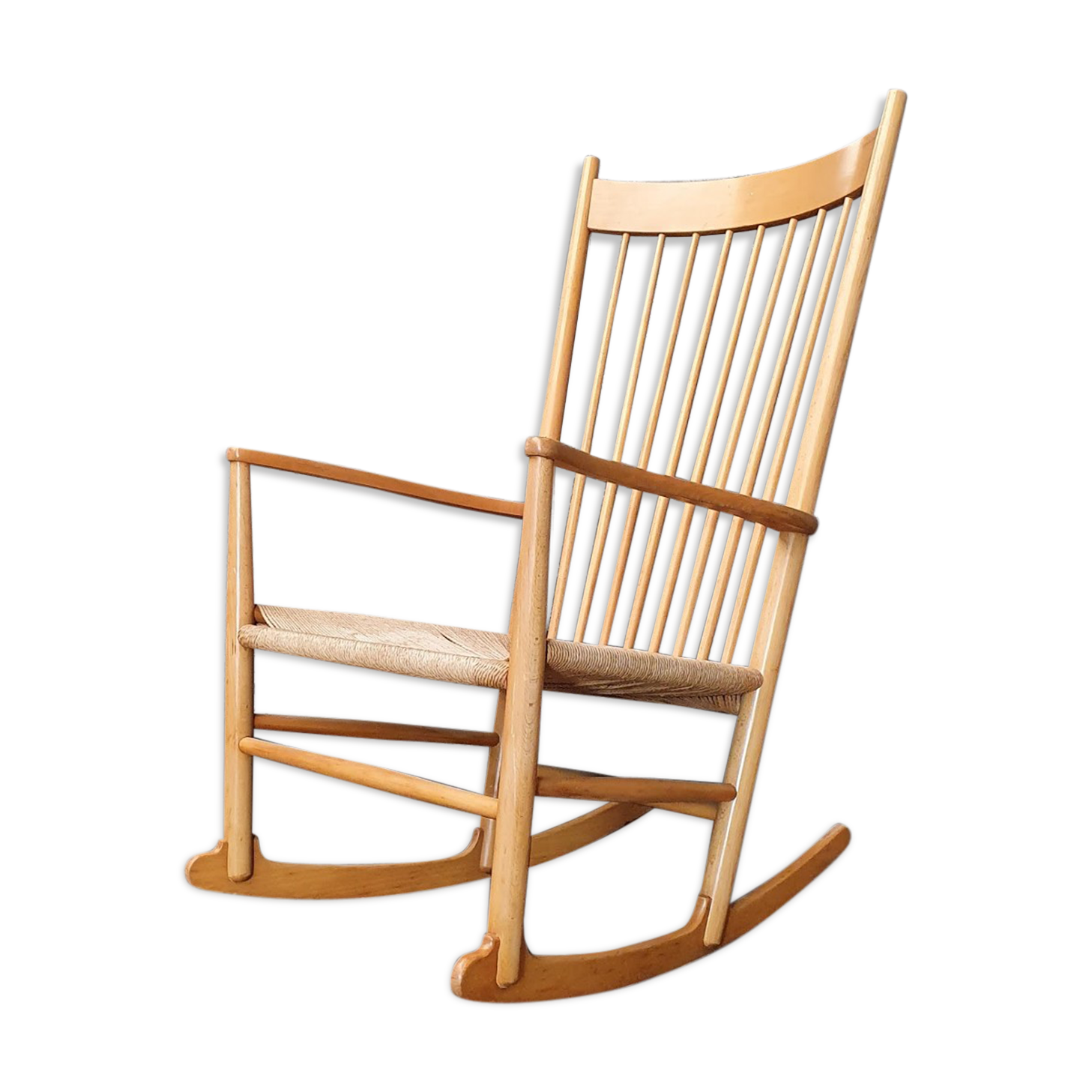 Rocking chair, model J16, in beech by Hans J. Wegner, 1960