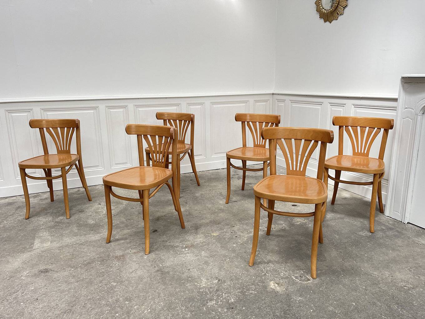 Baumann 'alouette' light bistro chairs