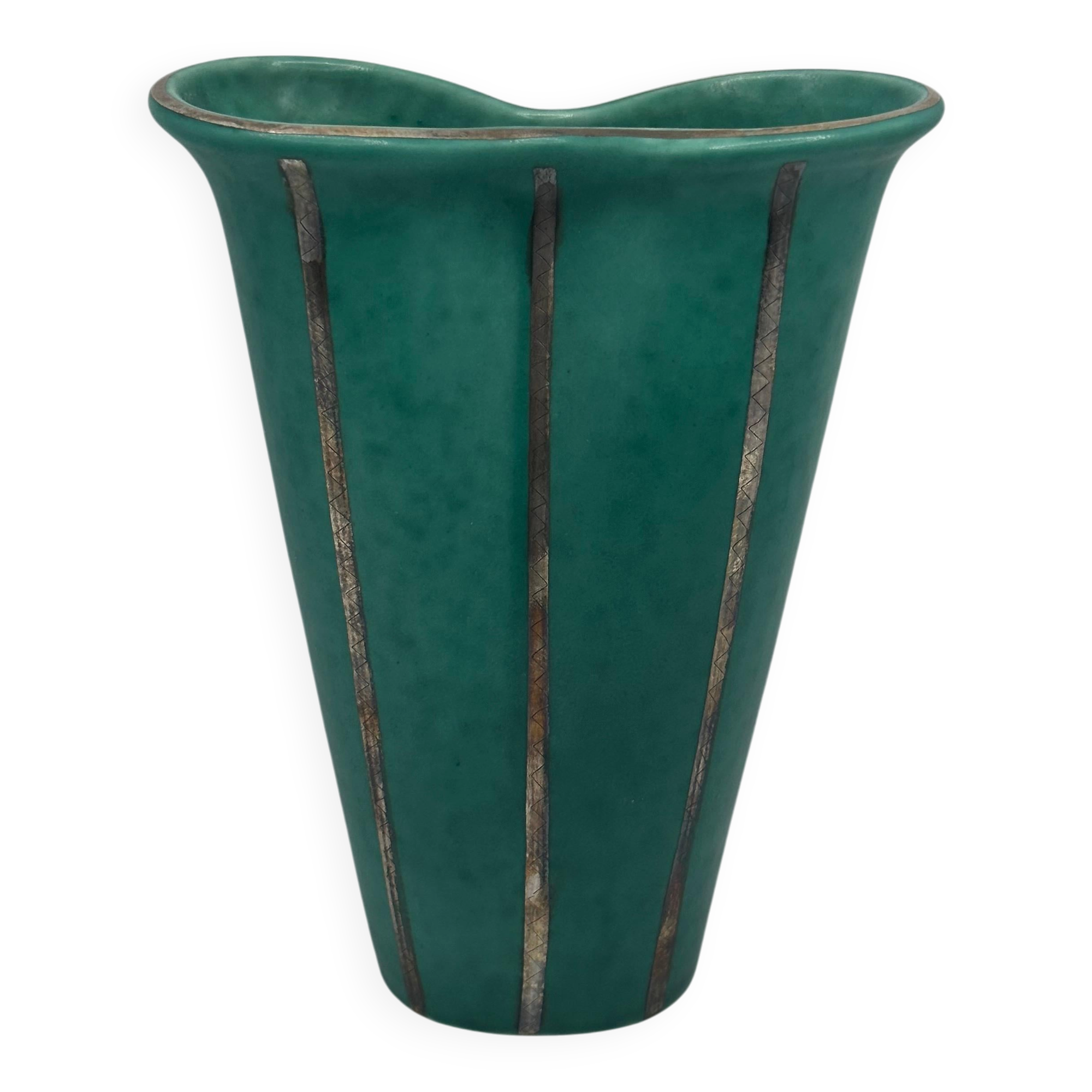 Vase Wilhelm Kage 'argenta' for Gustavsberg Sweden 1950 Signed