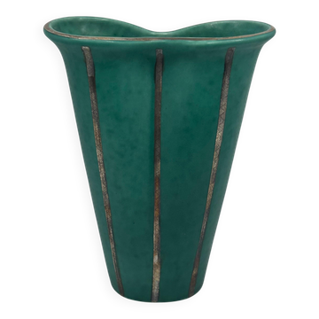 Vase Wilhelm Kage 'argenta' pour Gustavsberg Suède 1950 Signé