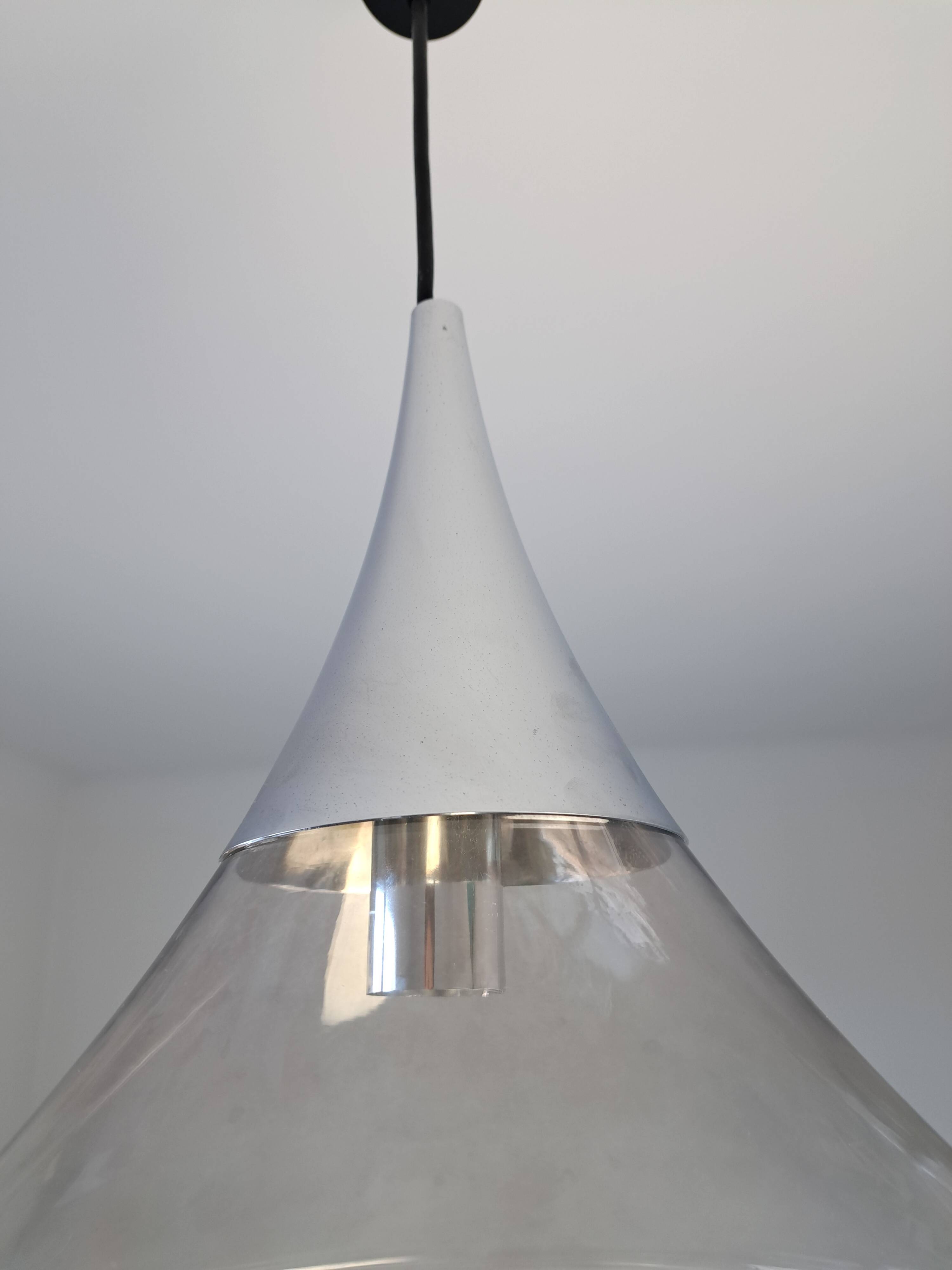 Vintage Glashütte Limburg space age pendant light