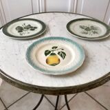 Trio of dessert plates in slurry XIXth