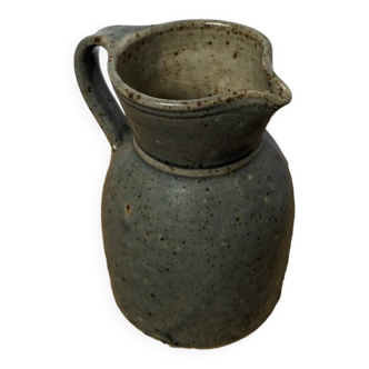 Blue glazed stoneware pitcher