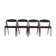 Lot de 4 chaises de Kai Kristiansen 1970