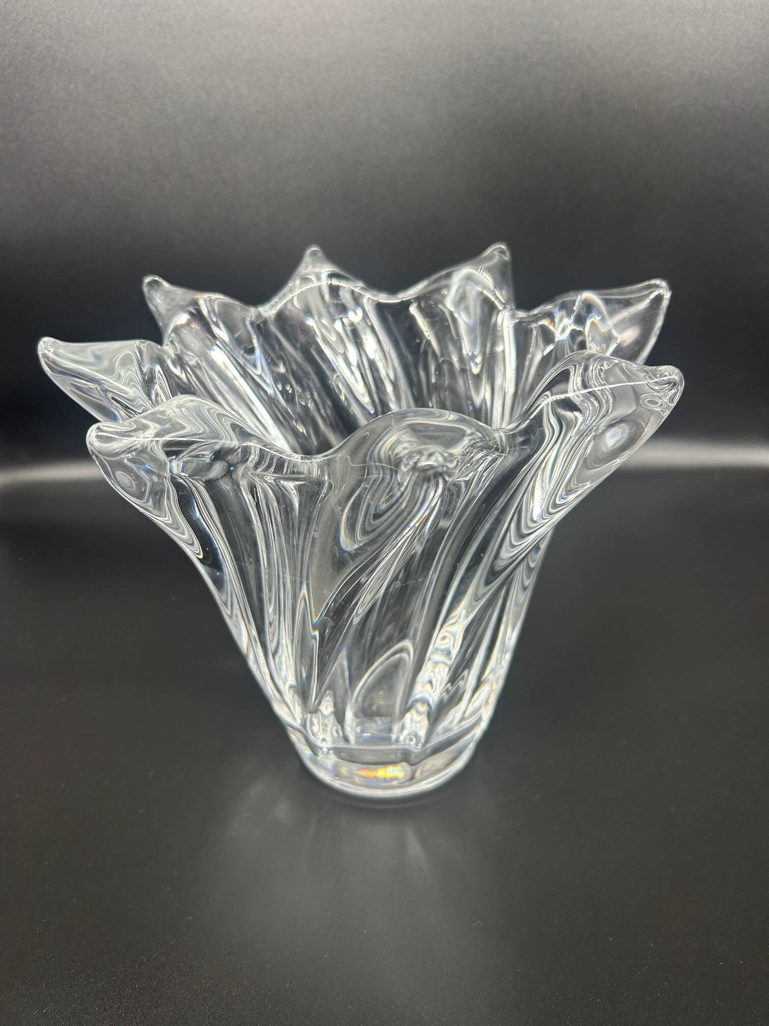 70s crystal vase