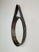 Florentine Oval Leather Mirror in Brass by Jacques Adnet, 1960s