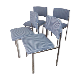 Series of 4 70s re-tapised chairs