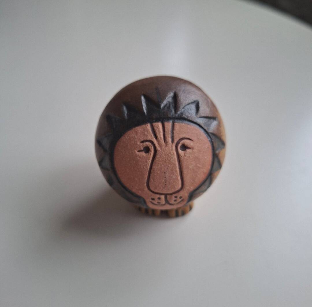 Mini Lion in ceramic by Lisa Larson, Gustavsberg Studio.