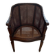 Pair of gondola armchairs in Louis XVI style with caning.