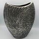 Vase in ceramic form and silver modernist effects 26.5 cm