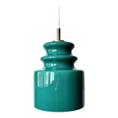 Pop Art Peill & Putzler Lamp, Green Glass Pendant Light, 1960s