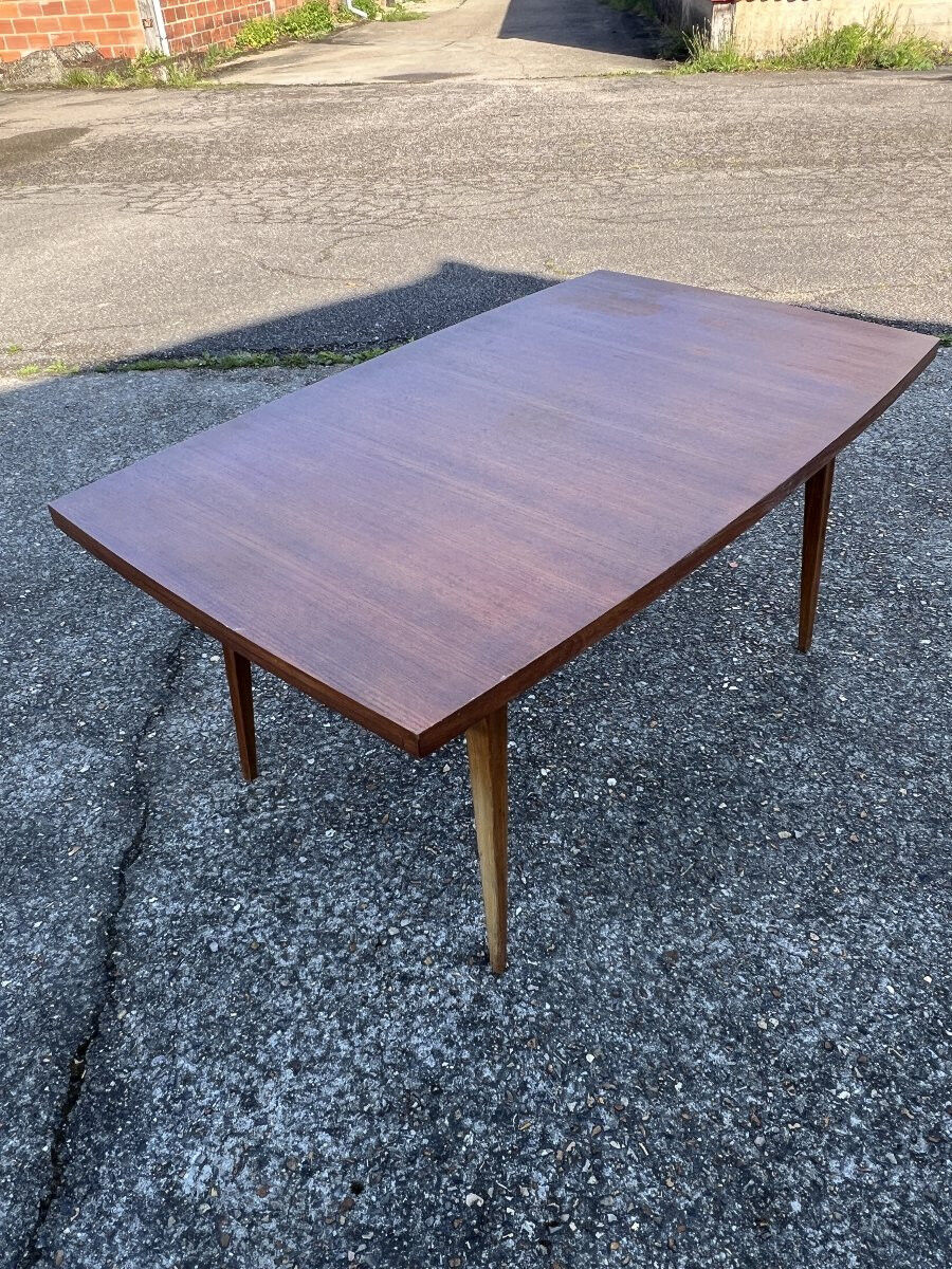 Table avec rallonges en teck, style scandinave, édition eros, vers 1960, dimensions 227x 90 cm