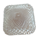Plafonnier en verre moulé de forme carré en pointe de diamant