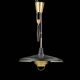 Anonymous suspended lamp with metal black and brass counterweight, Sweden, 1950.
