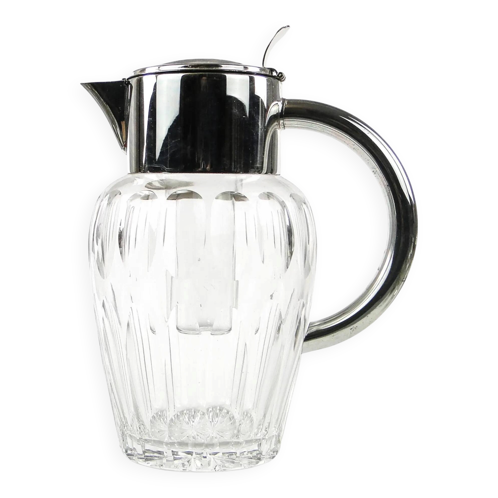 Art Deco wine jug, transparent glass, Germany, 1920s