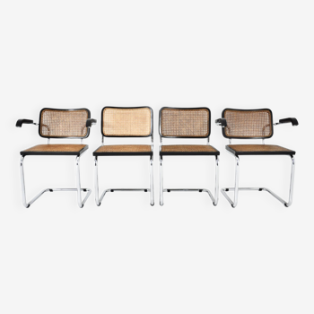 Set of 4 B32 style dining room chairs by Marcel Breuer