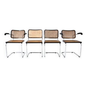Set of 4 B32 style dining room chairs by Marcel Breuer