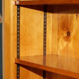 Pair of vintage cherry wood bookcases with lockable doors.