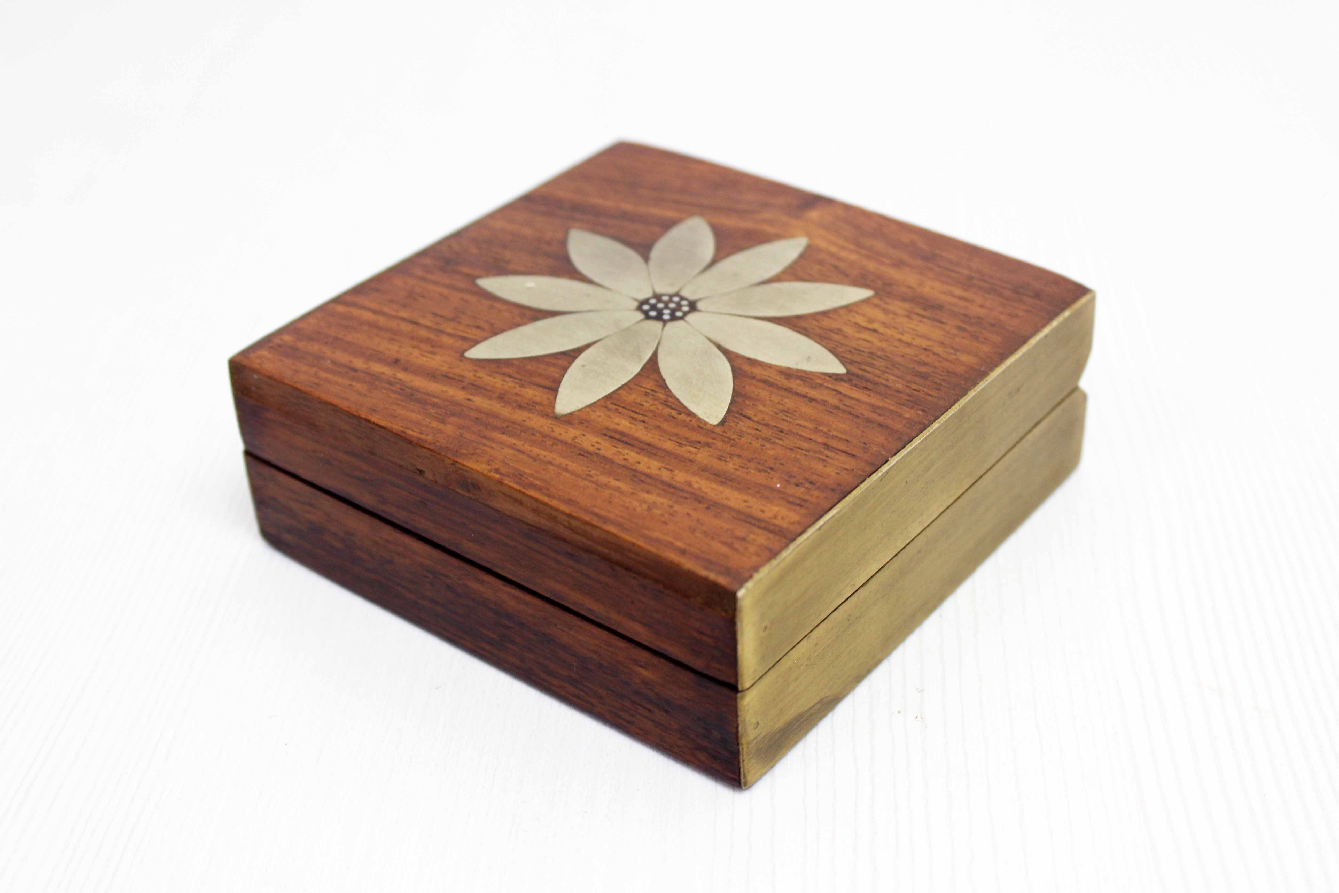 Teak and brass box 1970