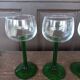 Verres à vin d'Alsace pied vert vintage