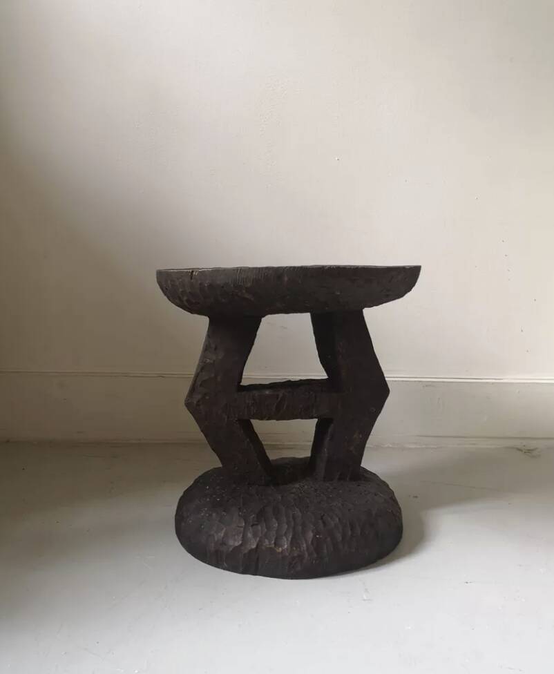 Stool / side table / African handcrafted bedside table in raw wood