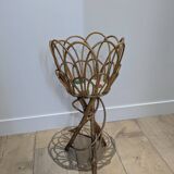 Wicker rattan plant stand