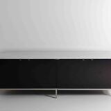 Black Executive Florence Knoll sideboard with metal handles, 1970s