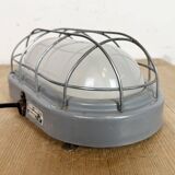 Industrial Grey Wall Light with Milk Glass, 1970s