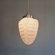 Art Deco pendant light in white speckled glass, 1920s-30s