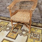 Vintage 1960s wicker rattan armchair