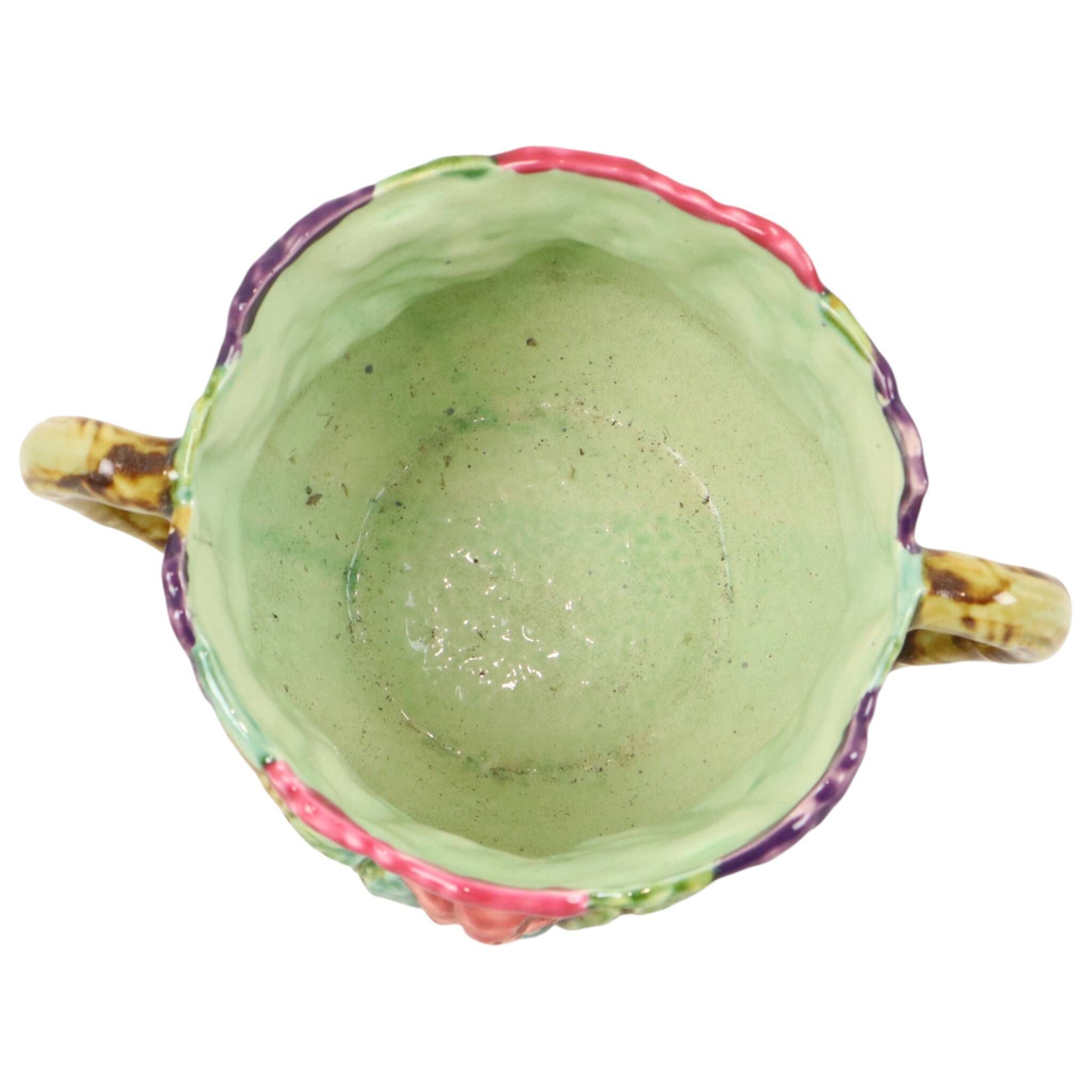 Colorful Art Nouveau Majolica Flowerpot / Cache-pot France