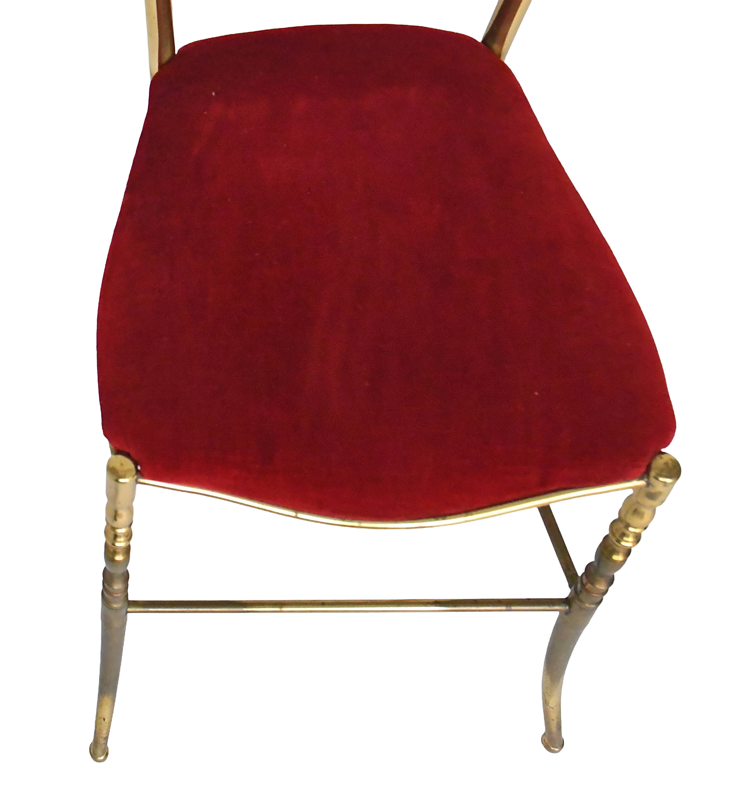 Chaise Chiavari vintage en laiton doré