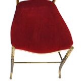 Chaise Chiavari vintage en laiton doré