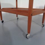 Teak Flip-Flop Expandable Cart with Removable Tray by Grete Jalk for Poul Jeppesens Møbelfabrik, Denmark, 1960s