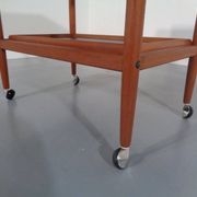 Teak Flip-Flop Expandable Cart with Removable Tray by Grete Jalk for Poul Jeppesens Møbelfabrik, Denmark, 1960s