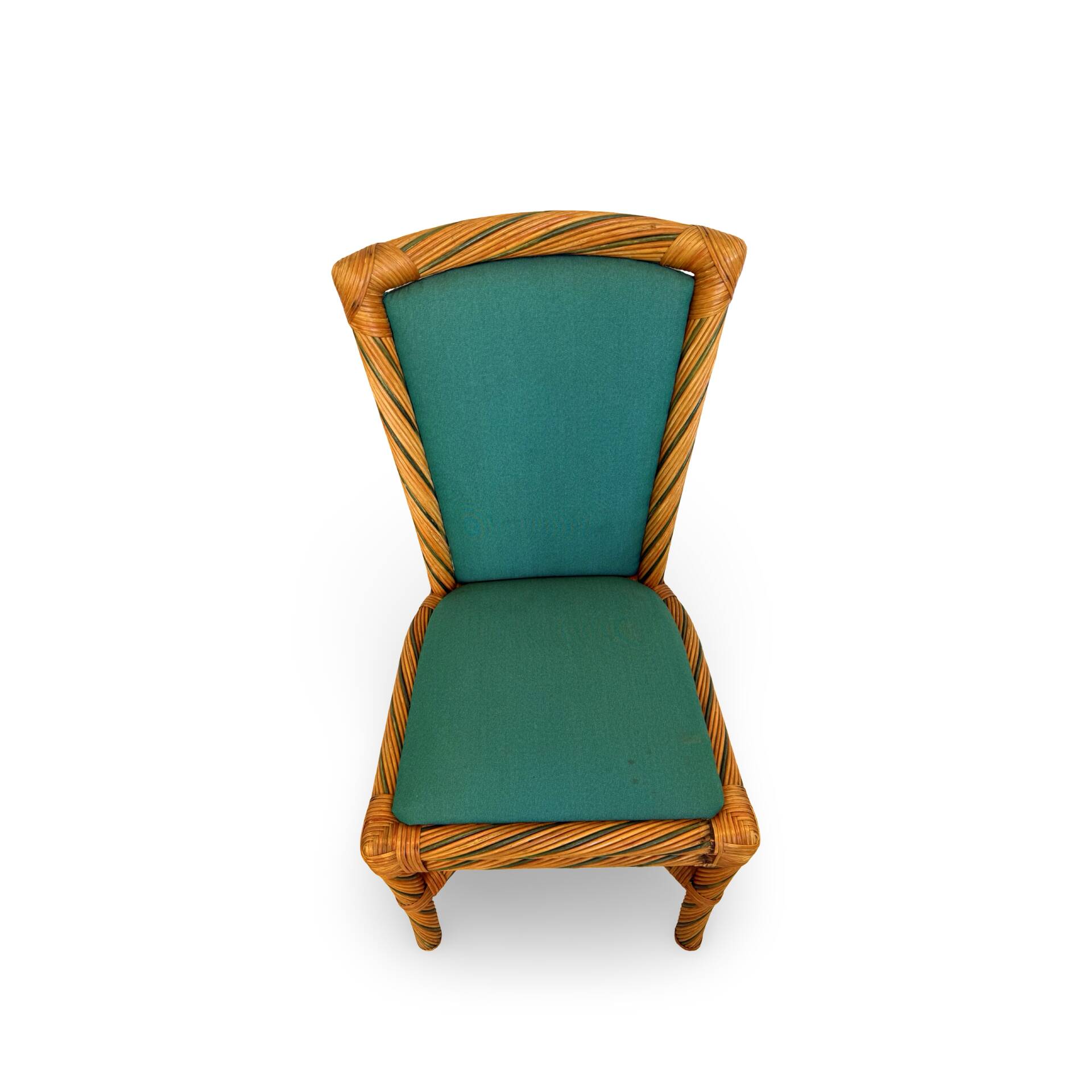 Set of six vintage bamboo and rattan dining chairs