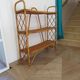Bookcase, rattan shelf, 70s