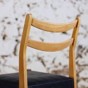 Scandinavian chair in teak and faux leather, 1960