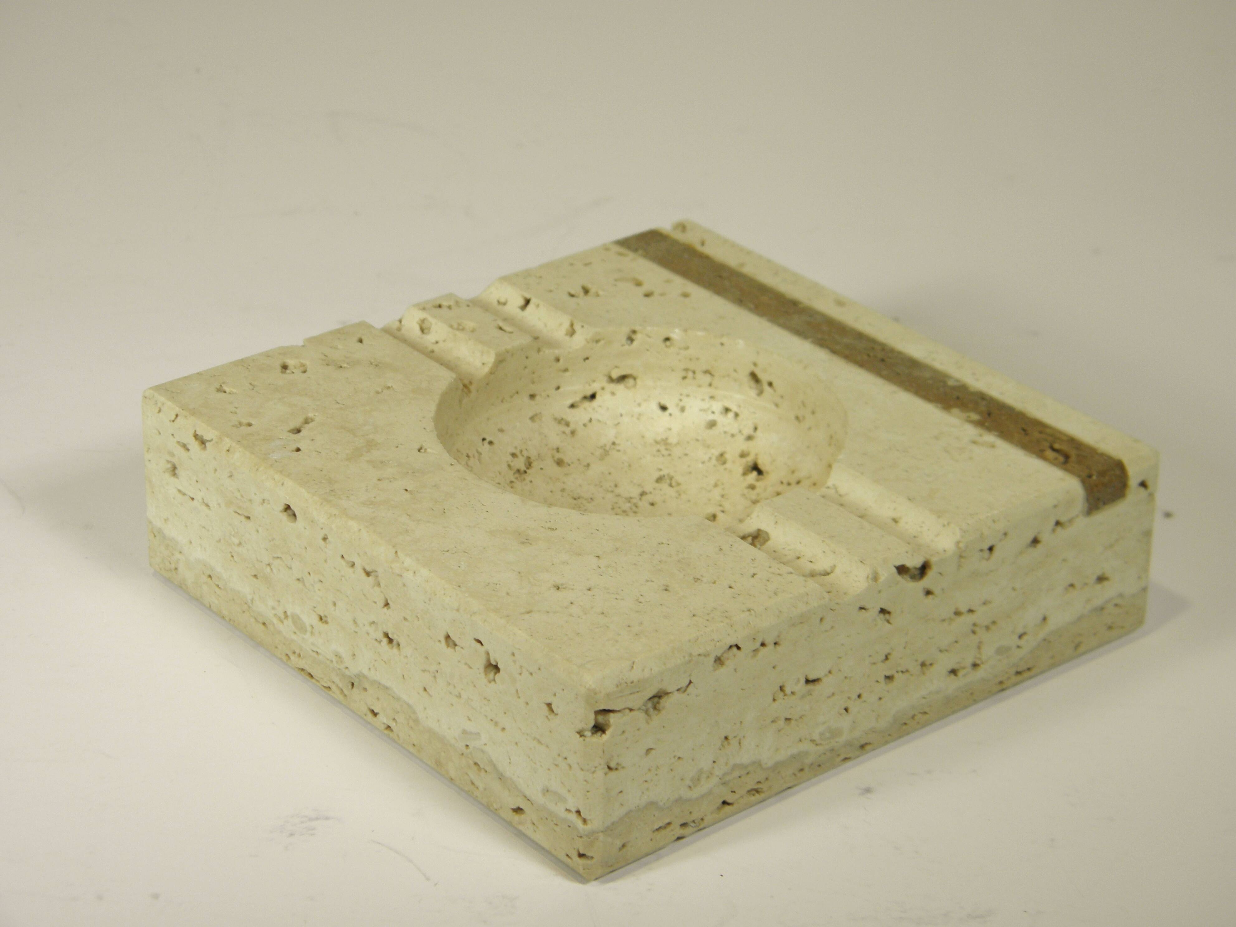 Ashtray, Tray in Travertine
