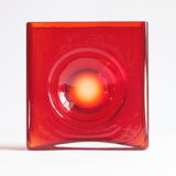 Diabolo red lens vase by Christian Tortu