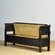 Antique pine drop-top bench, 1900s