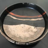 Cendrier en céramique Italy vintage rouge orange noir 1970 Bitossi pour Raymor